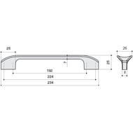 Ручка-скоба для тумбы BelBagno AURORA 224(192) мм, отделка белый глянец 8.1107.224192.0270