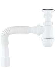 Сифон бутылочный IDDIS Оптима Хоум (Optima Home) 1 1/4x40мм, с выпуском и гофротрубой 40/50мм — миниатюра 1