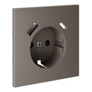 Накладка для розетки с/з и защитными шторками, с USB A+C Voltum S70 VLS001014, капучино