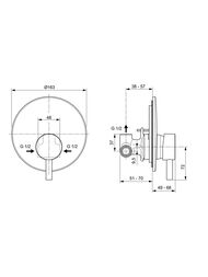 Смеситель для душа Ideal Standard CERALINE A6940XG встраиваемый, однозахватный, черный матовый