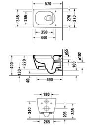 Унитаз подвесной Duravit Viu 370х570 безободковый 2511090000