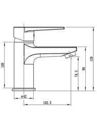Смеситель для раковины ESKO Budapest BT26 на 1 отверстие, однозахватный, низкий излив, хром