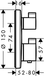 ��������� Hansgrohe Ecostat S 15758000 ���������, � ��������/������ ��������, ����.�����, ����