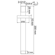Кронштейн для верхнего душа WasserKRAFT A151 200мм, потолочный, цвет: черный Soft-touch — изображение 2
