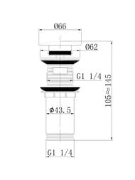 Донный клапан ABBER AF0010G с переливом, клик-клак, цвет: золото матовое