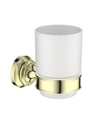 Стакан для зубных щеток Aquatek Классик AQ4504PG подвесной, стекло матовое, латунь, золото полир