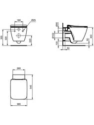 Унитаз подвесной Ideal Standard Lux STRADA II T359601 365х545 с сиденьем с плавным закрытием