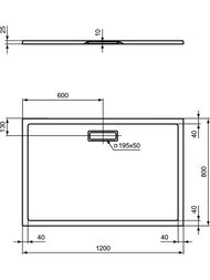 Ideal Standard ������� ������ ULTRAFLAT 1200x800x25 ��������� �������������, ������ ������� T4469V3