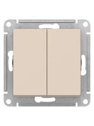 Выключатель Systeme Electric ATLASDESIGN 2-клавишный схема 5 10АХ механизм бежевый ATN000251