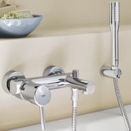 Смеситель Grohe Concetto 32212001 для ванны, короткий излив, лейка, шланг