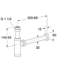 Уценка! Сифон белый в стену Gustavsberg Estetic GB41103880 41W - уценка. — миниатюра 3