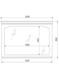 Зеркало Caprigo Престон 1350х950х41 цвет: керамик (эмаль) 33933-085