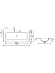 Раковина накладная Ceramicanova Grace 1010х457х137 прямоуг., с отв. под смеситель, черный CN7013MB