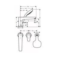 ��������� Hansgrohe Talis E 71731000 �� ���� �����, �� 3 ���������, �������������, ����