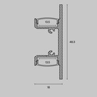 ����������� ������� ������. Maytoni Led Strip 18�48, �����, 2 �, ALM-1848-W-2M