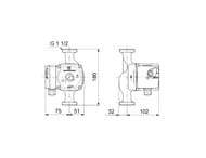 ����� �������������� GRUNDFOS UPS 25-40 180, 1�230�, 1 1/2", � �������, 96281375/98367575