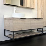 Тумба COMFORTY Порто-120-1(1200х645х520) с раковиной, столешницей, дуб дымчатый 00-00008905