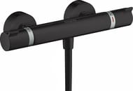 Смеситель Hansgrohe Ecostat Comfort 13116670 термостатический для душа, настенный, черный матовый — миниатюра 1