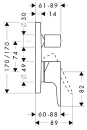 ��������� Axor Citterio M 34425 ��� �����/���� �������������, ������������, ������� �����, ����