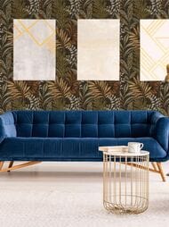 Обои виниловые на флизелине Grandeco Maison MN 3110 (0,53х10,05) листья, бежевые (рул.)