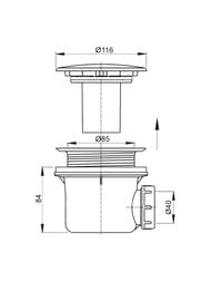 ����� ��� �������� ������� Alcaplast A49B �������, ���.40, �����