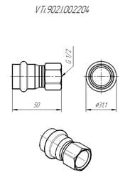 ����� ����������� VALTEC 22�1/2"�, ����. �����, VTi.902.I.002204