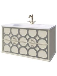 Тумба под раковину Caprigo Каприс 90 bianco antico/silver 914х463х455 подвес., 2ящ. 25113-011/silver