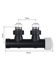 Узел нижнего подключения термостатический угловой Royal Thermo Design Pro 15мм М30х1,5, черный RANPU11215BL