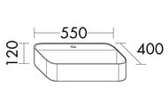 Умывальник Burgbad Sys30 550х400х120 накладной, иск. камень, с донным клапаном, белый MWIO055C0001