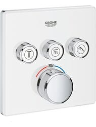 Смеситель Grohe Grohtherm SmartControl 29157LS0 термостат, 3 выхода, внешняя часть, белая луна — миниатюра 1