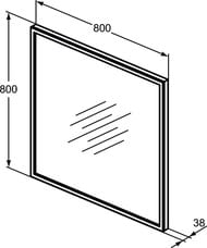 ������� Ideal Standard CONCA (800�800�38) � LED ����������, ����������, ������ ���� T3966BH
