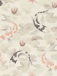 Обои виниловые на флизелине Rasch Kimono (0,53х10,05) карпы, бежевые 409420 (рул.)