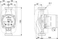 Насос циркуляционный GRUNDFOS New ALPHA2 15-40 130, с гайками,  99411107