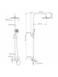 Душевая система WasserKRAFT A14201.64 с коротким изливом, никель