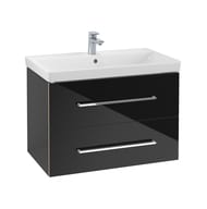 Тумба под раковину Villeroy & Boch Avento (780х452х514) 2 ящика, черное стекло A89100B3