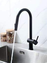Смеситель для кухни с выдвижной лейкой , FRAP черный, F60807-6