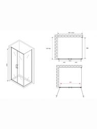 ������� ������ ABBER Sonnenstrand AG04100C-S75 (1000�750�1950) ������ 6� ����������/����