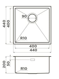 Мойка Omoikiri TAKI 44-U/IF GB (440х440х200) универсальная, графит, 4997017