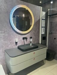 Уценка! Тумба с раковиной Duravit Happy D.2 Plus 1300х408х550 2 ящ., подсветка, цвет: серый матовый
