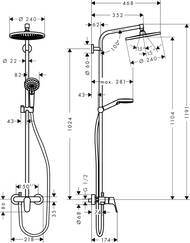 ������� ������� Hansgrohe Crometta S 240 Showerpipe �� ���������� �/����, ������� � ���.��� 27269000
