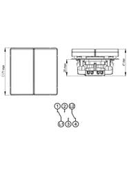 Переключатель Systeme Electric ARTGALLERY 2-клавишный,сх.6/2, 10АХ, механизм, грифель, GAL000765