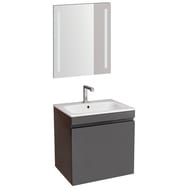 Geberit Renova Тумба с раковиной 60 см, лава матовая +Зеркало Option Basic с подсветкой 529.915.JK.6