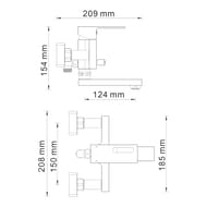 Смеситель для ванны/душа WasserKRAFT Alme 1501 настенный, однозахватный, короткий излив, хром