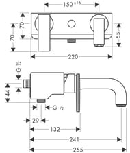 ��������� Axor Citterio 39400 ��� �����/���� �������������, ���������, ����� 241 ��, ����