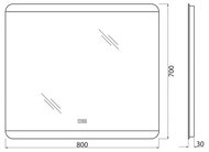 ������� BelBagno (800x30x700) � ����������, ��������� ����., �������� SPC-CEZ-800-700-LED-TCH-WARM