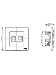 Розетка Systeme Electric BLANCA скрытой установки двойная компьютерная RJ45, белый BLNIS045451