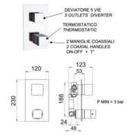Смеситель термостатический для душа Remer Q-Elegance QT95, хром — миниатюра 2