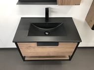 Тумба COMFORTY Бонн-75 (755х520х465) подвесная, с раковиной, дуб темный 00-00001936