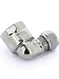 Уголок Tiemme для медной трубы, 10х1/2"В обжим, хром,   1130052 (1105C001004CZ)