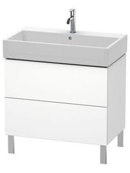 Тумба под раковину Duravit L-Cube 784х582х459 напольная, 2 ящика, белый матовый LC677701818 — миниатюра 1